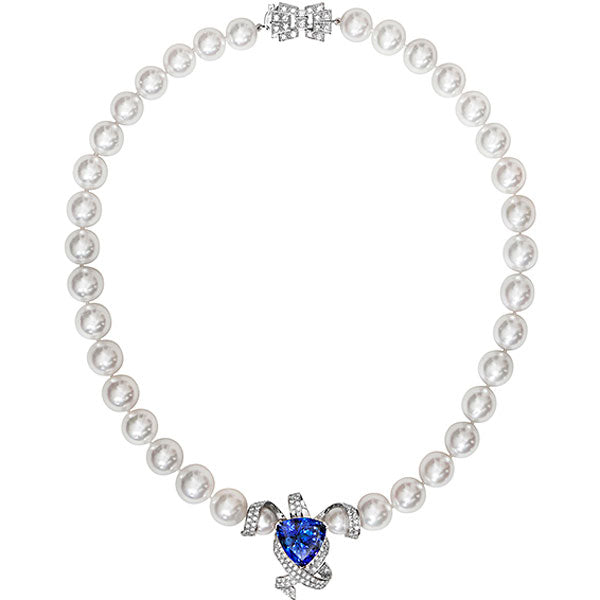 Mayfair South Sea Pearl Necklace with Tanzanite Diamonds