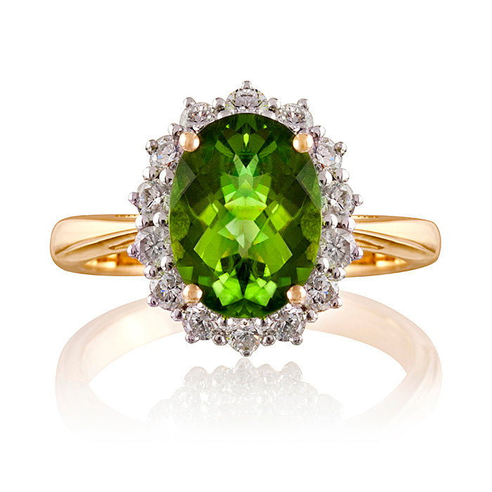 Knightsbridge Peridot Diamond Ring – Woolfe Jewellery