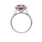 Baby Pink Sapphire Heart Halo Ring