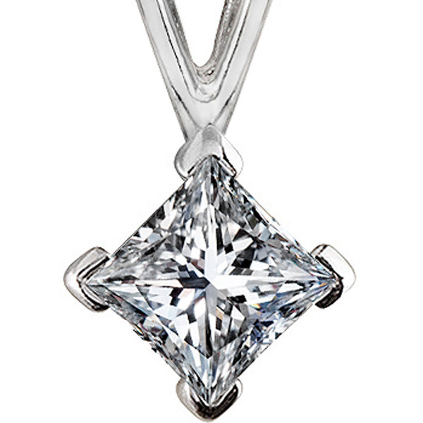 Luster Princess Cut Diamond Pendant
