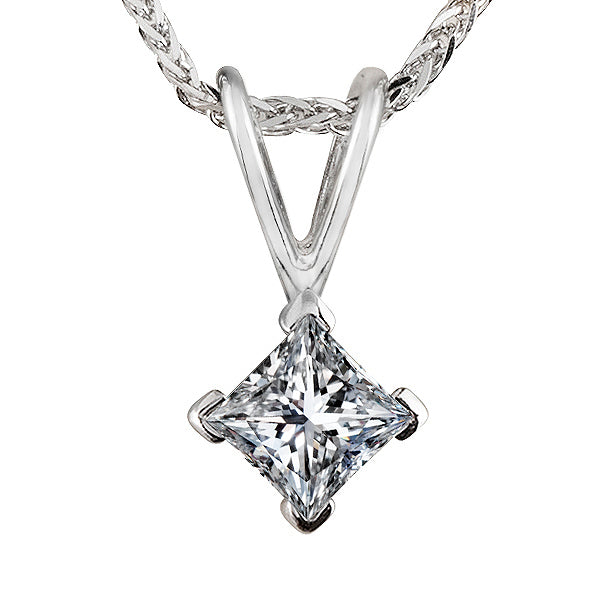 Luster Princess Cut Diamond Pendant