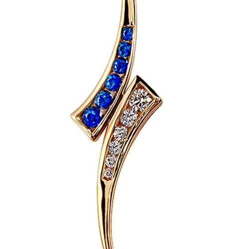 Sapphire and Diamond Spike Pendant