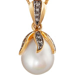 Dewdrop Pearl & Diamond Pendant