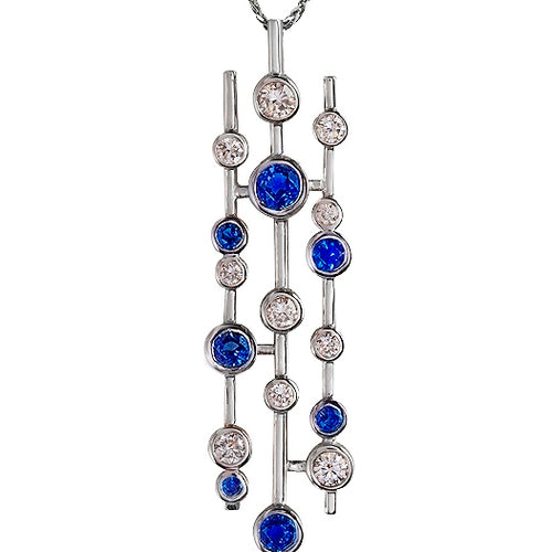 Nine Lives Sapphire & Diamond Pendant