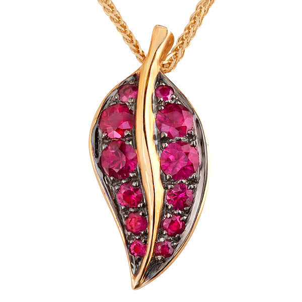 Ruby Leaf Pendant