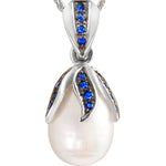 Dewdrop Sapphire & Pearl Pendant