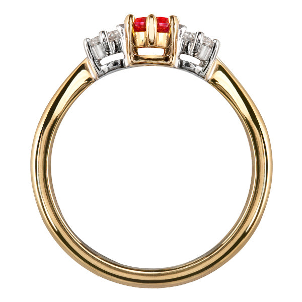 Classic Ruby and Diamond Trilogy Ring