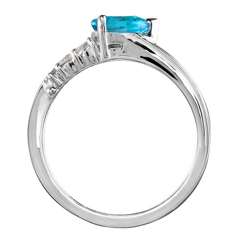 Comet Aquamarine & Diamond Ring