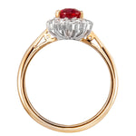 Knightsbridge Ruby & Diamond Cluster Ring