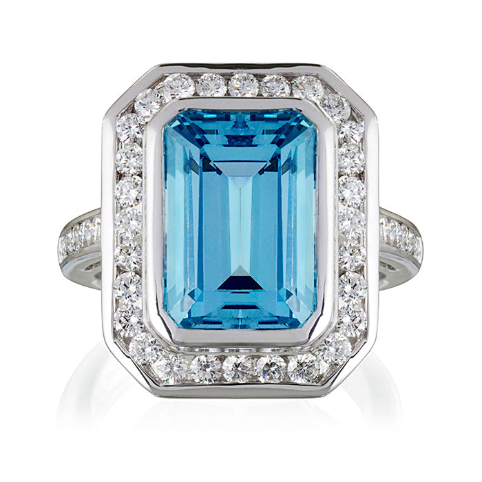 Heritage Aquamarine & Diamond Ring
