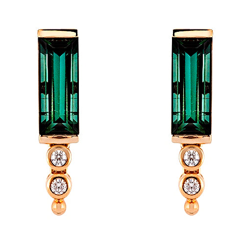 Green Tourmaline Stud Earrings