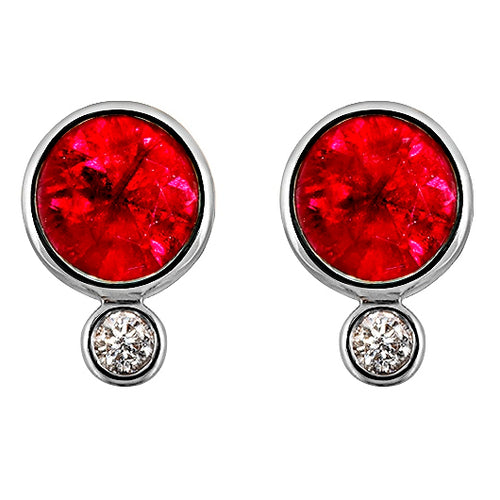 Ruby & Diamond Stud Earrings