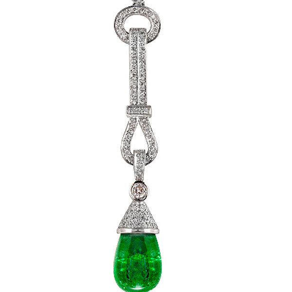 Deco Emerald & Diamond Pendant
