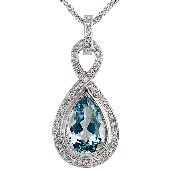 Aquamarine & Diamond Pendant