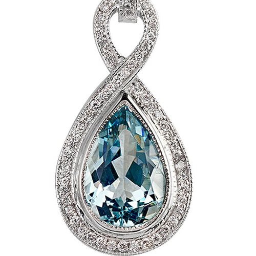 Aquamarine & Diamond Pendant