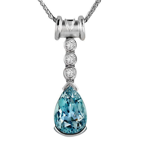 Aquamarine & Diamond Pendant