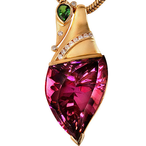 Tourmaline, Tsavorite & Diamond Pendant