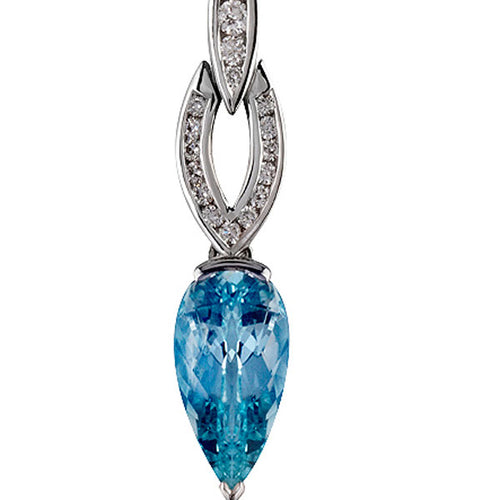 Aquamarine & Diamond Pendant