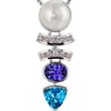 Lucille South Sea Pearl, Tanzanite, Aquamarine & Diamond Pendant
