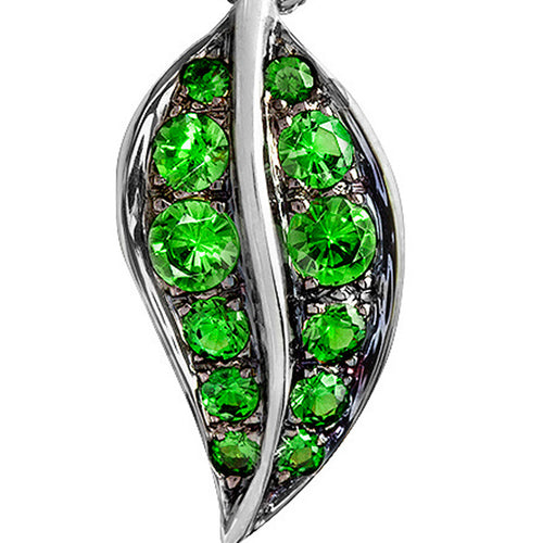 Tsavorite Garnet Leaf Pendant