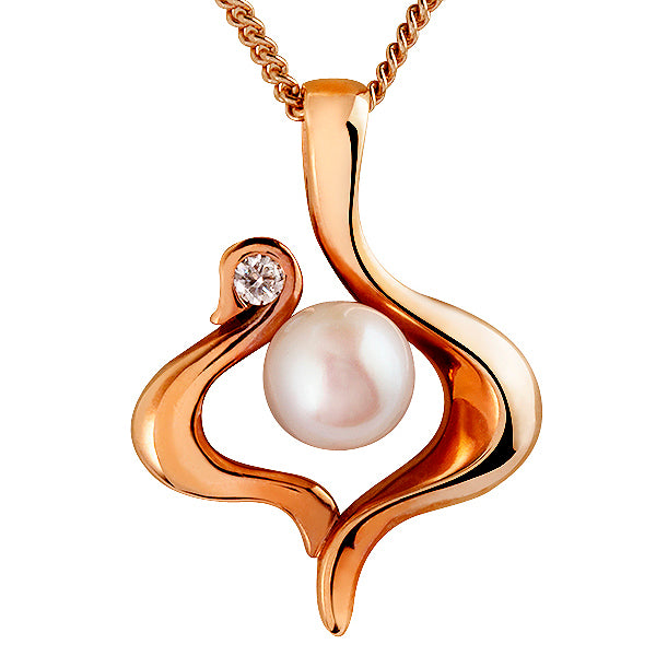 Pearl & Diamond Rose Gold Pendant