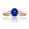 Classic Blue Sapphire and Diamond Trilogy Ring