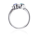 Cassata Sapphire, Ruby, Tsavorite & Diamond Ring