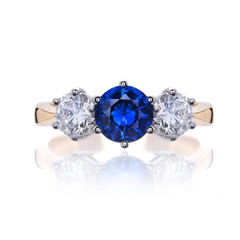 Trilogy Sapphire and Diamond Ring