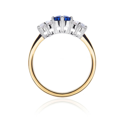 Trilogy Sapphire and Diamond Ring