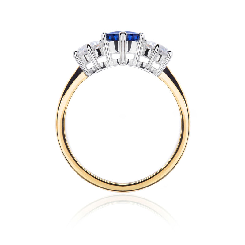 Trilogy Sapphire and Diamond Ring