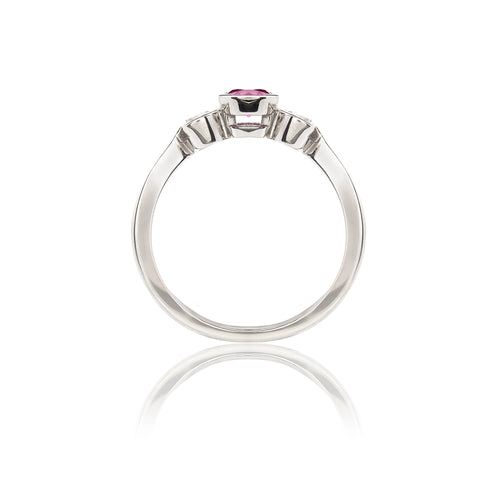 Mayfair Pink Sapphire and Diamond Trilogy Ring