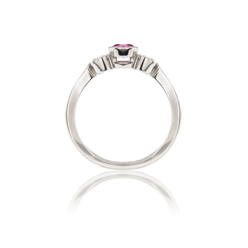 Mayfair Pink Sapphire and Diamond Trilogy Ring