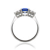 Classic Blue Sapphire and Diamond Platinum Ring