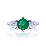 Emerald and Diamond Trilogy Ring