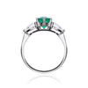 Emerald and Diamond Trilogy Ring