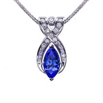 Marquise Tanzanite and Diamond Pendant