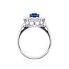 Classic Blue Sapphire and Diamond Cluster Ring