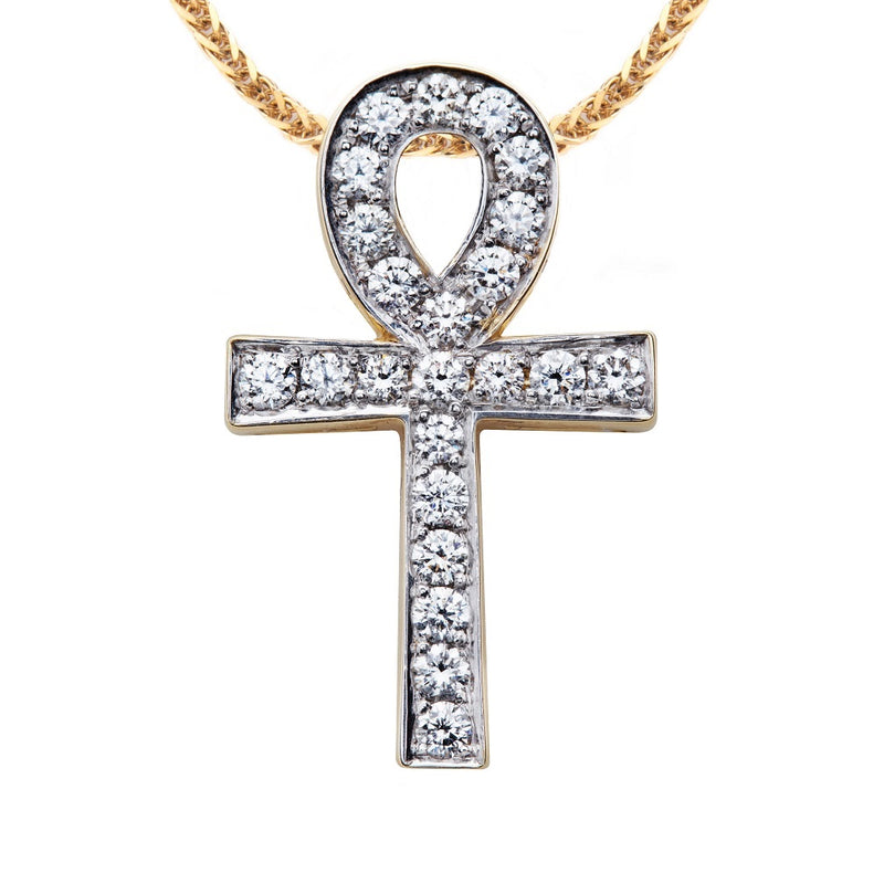 Gold and on sale diamond ankh pendant