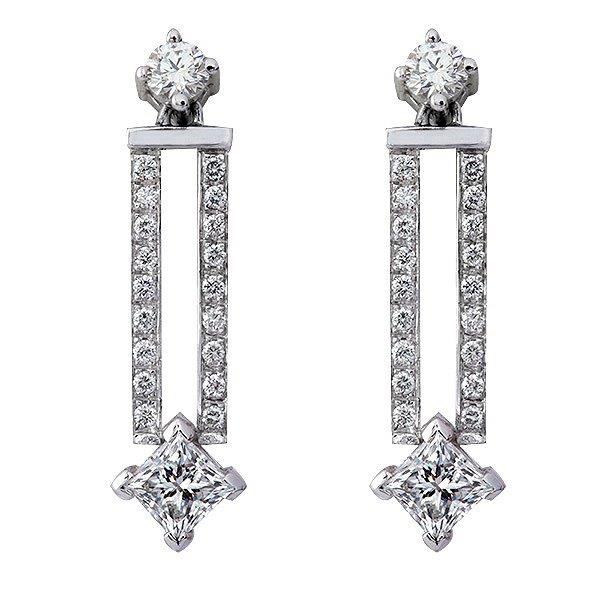 Deco Diamond Drop Earrings