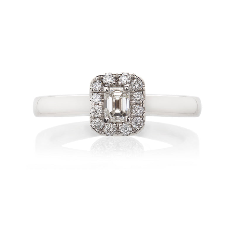 Emerald Cut Diamond Halo Ring