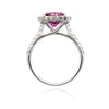 Pink Sapphire Heart Halo Ring