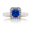 Sapphire & Diamond Halo Ring