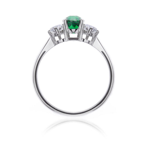 Tsavorite Garnet & Diamond Trilogy Ring