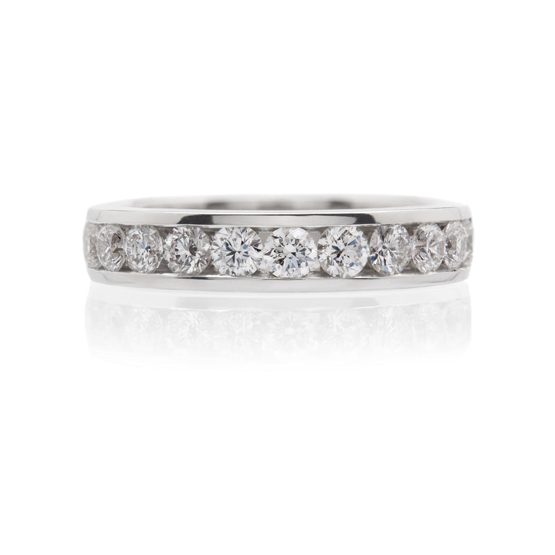 Classic Platinum Channel Set Diamond Ring