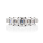 Art Deco Emerald Cut Five Diamond Ring