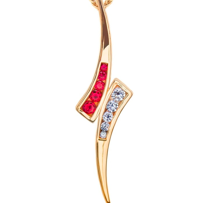 Ruby & Diamond Spike Pendant