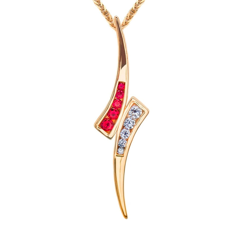 Ruby & Diamond Spike Pendant