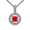 Ruby & Diamond Halo Pendant