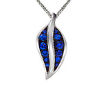 Sapphire Leaf Pendant