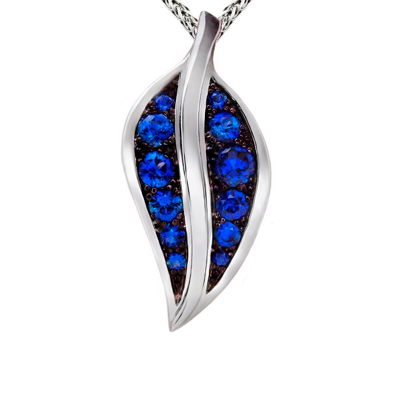 Sapphire Leaf Pendant